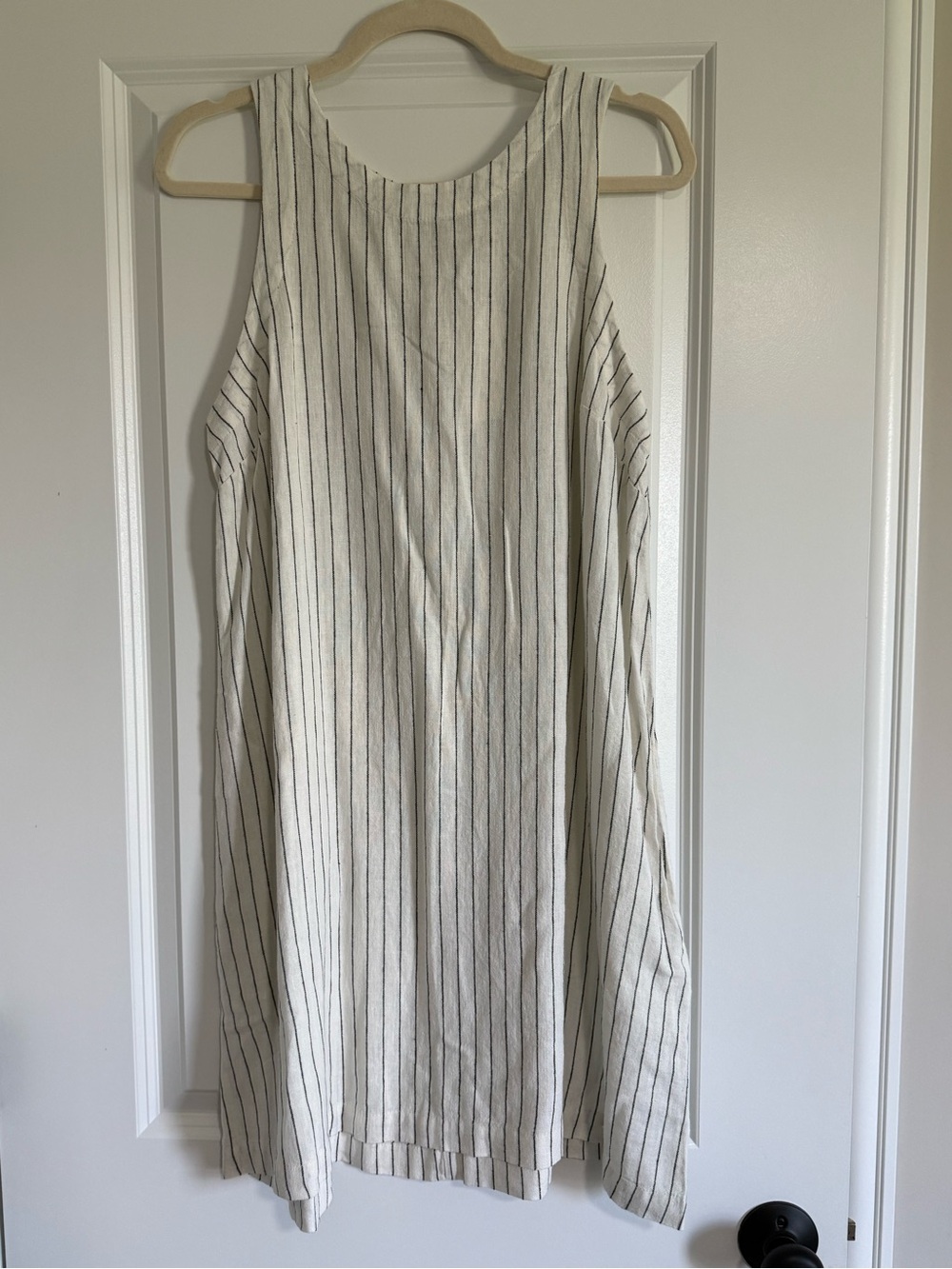 Target Cream and Black Striped Sleeveless Midi Dress